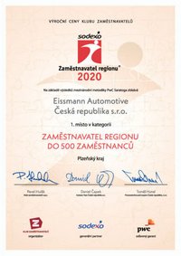 Eissmann Tschechien erhält Auszeichnung zum Arbeitgeber des Jahres